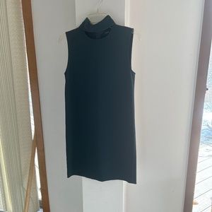Theory mock neck mini dress with n forest green